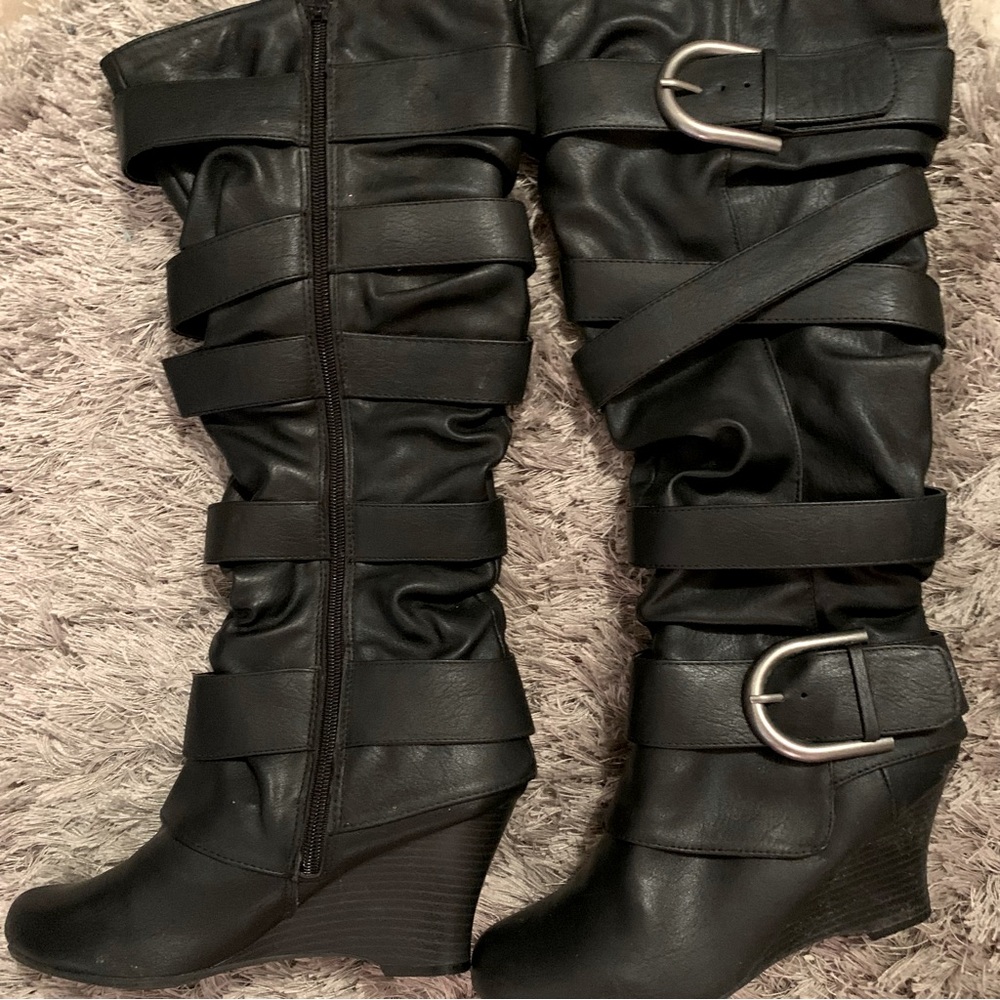 Union Bay: Belted Wedge Boots